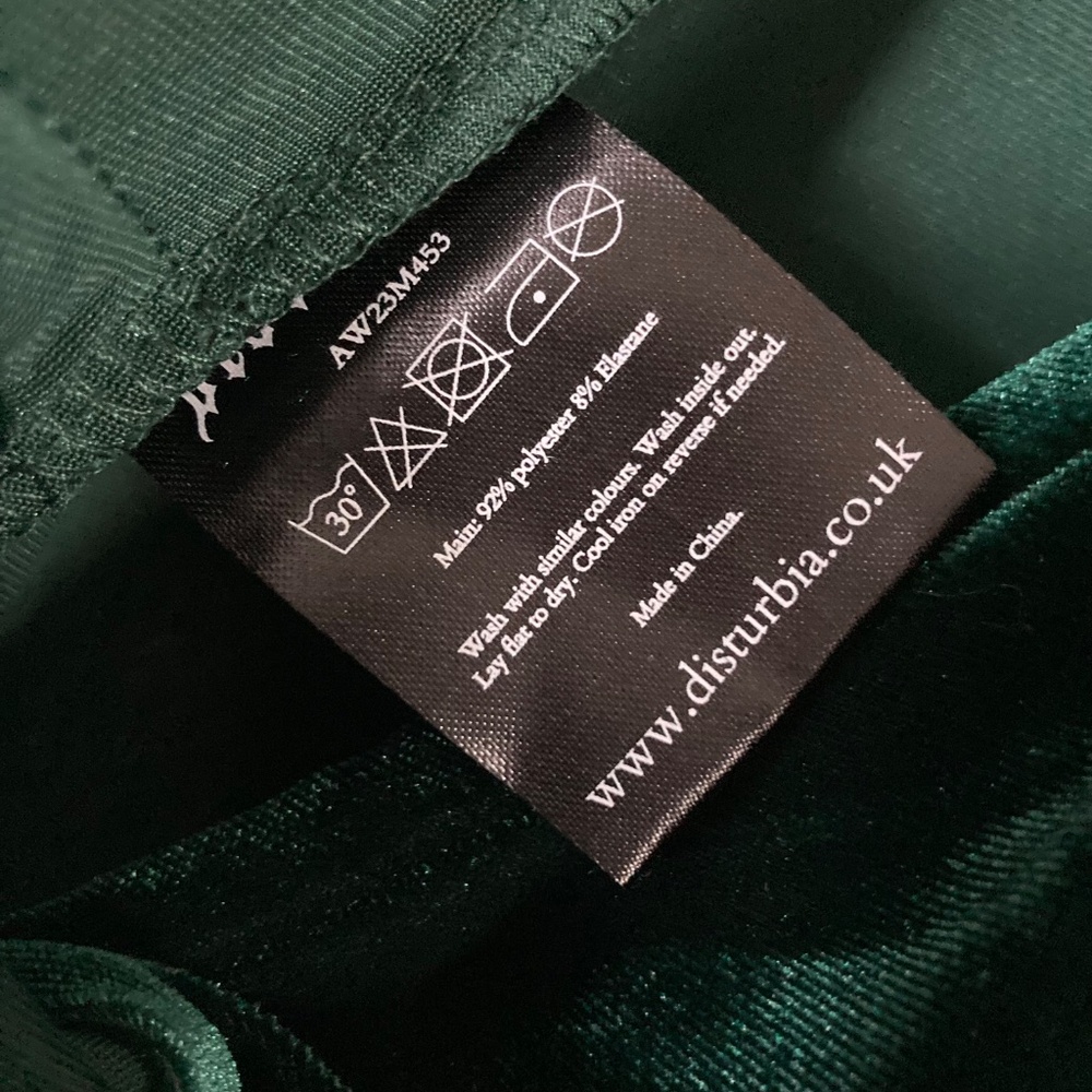 DISTURBIA  Zarina Velour Applique Midi Wrap Dress Emerald Green NWT - Picture 11 of 12